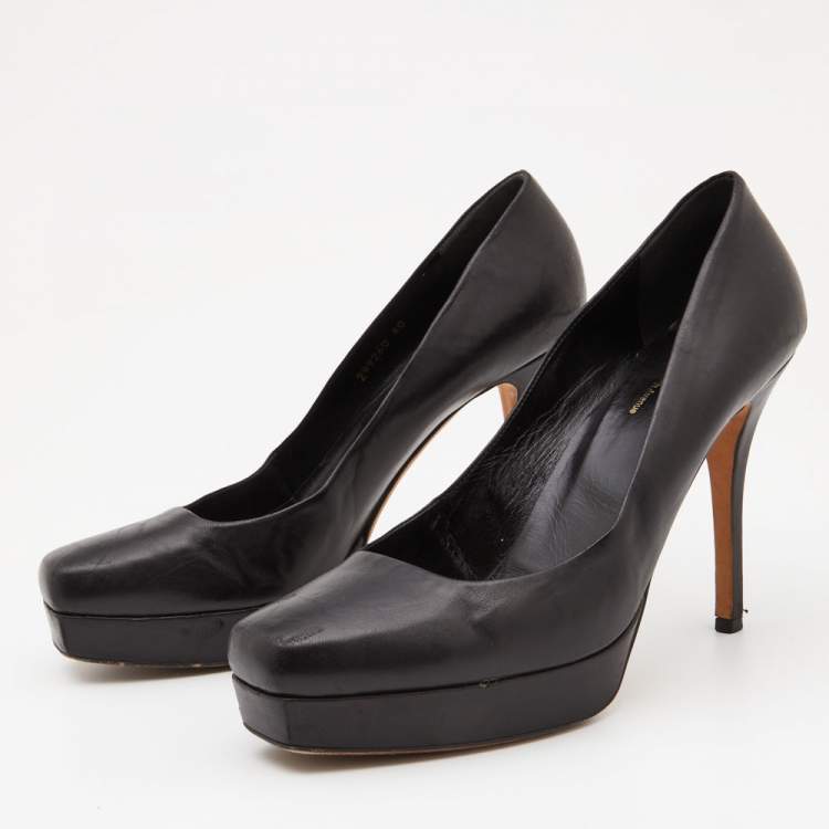 Gucci Black Leather Tile Platform Pumps Size 40 Gucci TLC