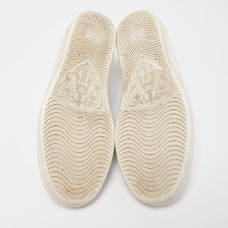 Pre Owned Gucci White Leather Star Ace Sneakers Size 38.5