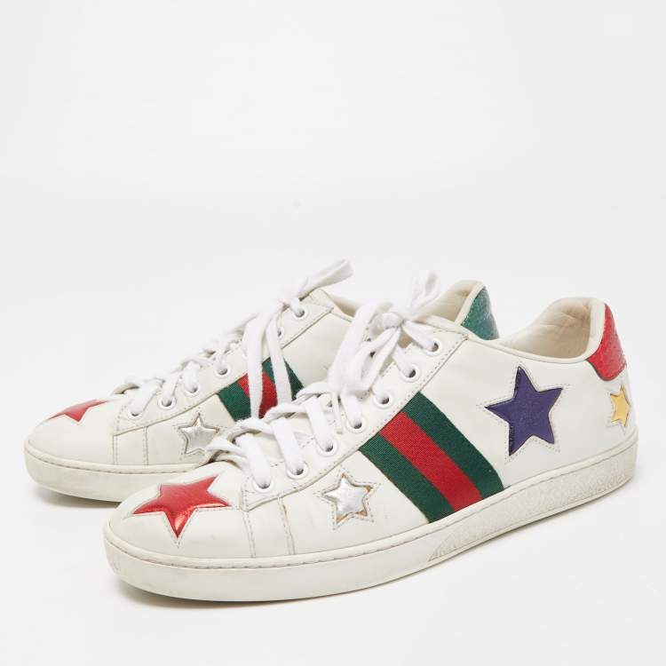 Vejfremstillingsproces Opbevares i køleskab Addition Gucci White Leather Star Ace Sneakers Size 38.5 Gucci | TLC