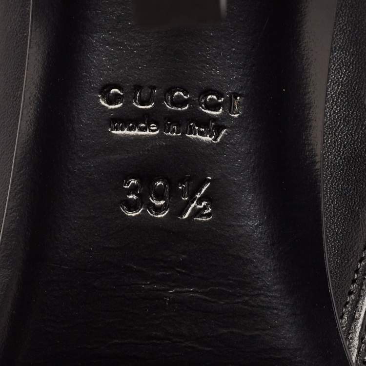 Pre Owned Gucci Black Leather Ankle Boots Size 39.5