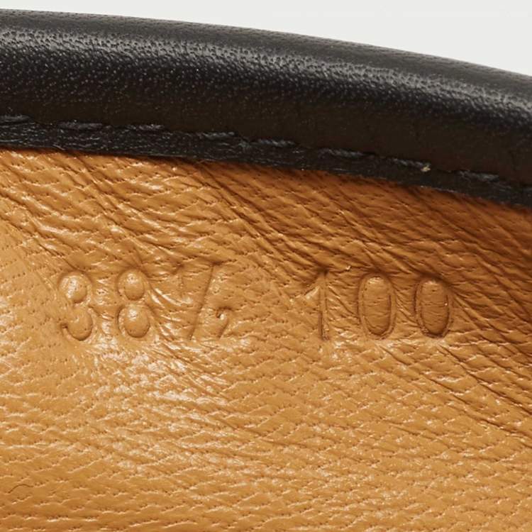 Pre Owned Gucci Black Guccissima Leather Pilar Espadrille Flats Size 38.5 
