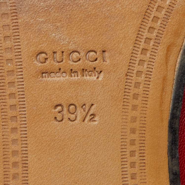 Pre Owned Gucci Red Leather and Fur Princetown Mules Size 39.5