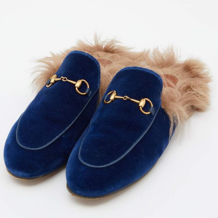 Blue on sale velvet mules