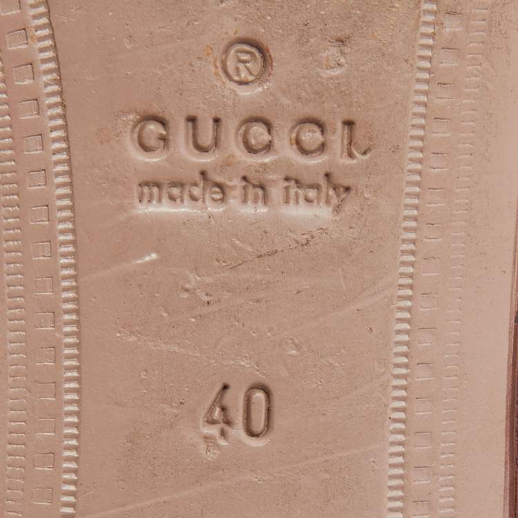 Pre Owned Gucci Pink Eel Leather Jordaan Loafers Size 40