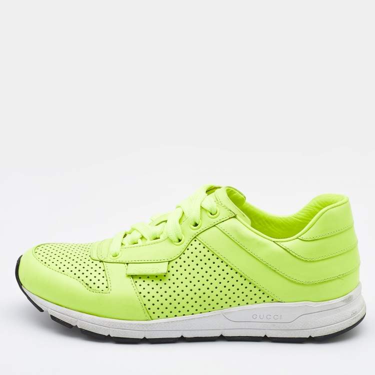 Gucci coda neon yellow leather sneaker | Fresh Fleek Feet