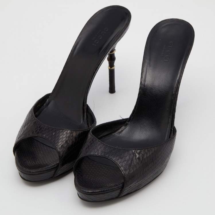 Black gucci sandal discount heels