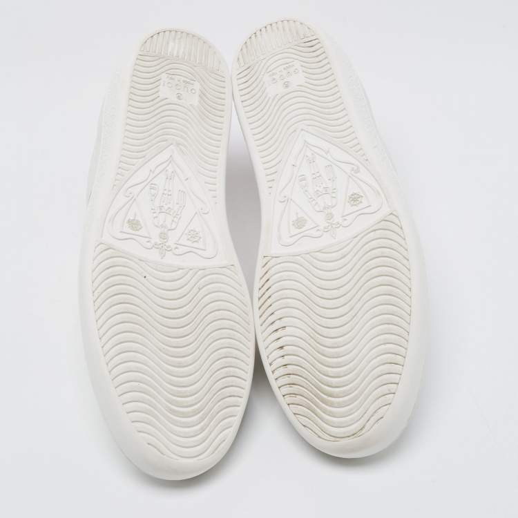 Pre Owned Gucci White Leather Interlocking G Ace Low Top Sneakers Size 39