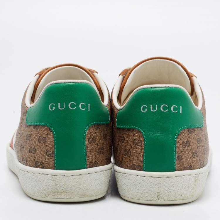 Pre Owned Gucci X Disney Brown GG Coated Canvas Ace Low Top Sneakers Size 36
