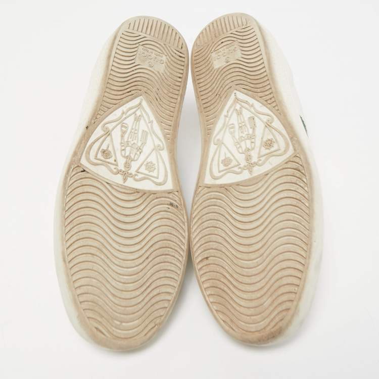 Pre Owned Gucci White Leather Ace Low Top Sneakers Size 35.5