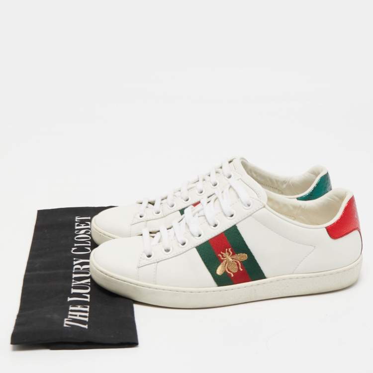 Pre Owned Gucci White Leather Ace Low Top Sneakers Size 35.5