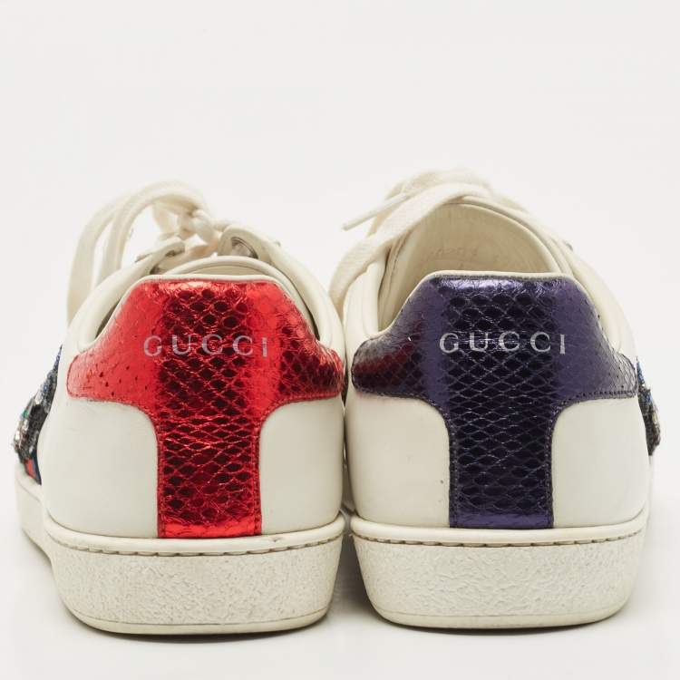 Pre Owned Gucci Multicolor Leather Ace Kingsnake Sneakers Size 39