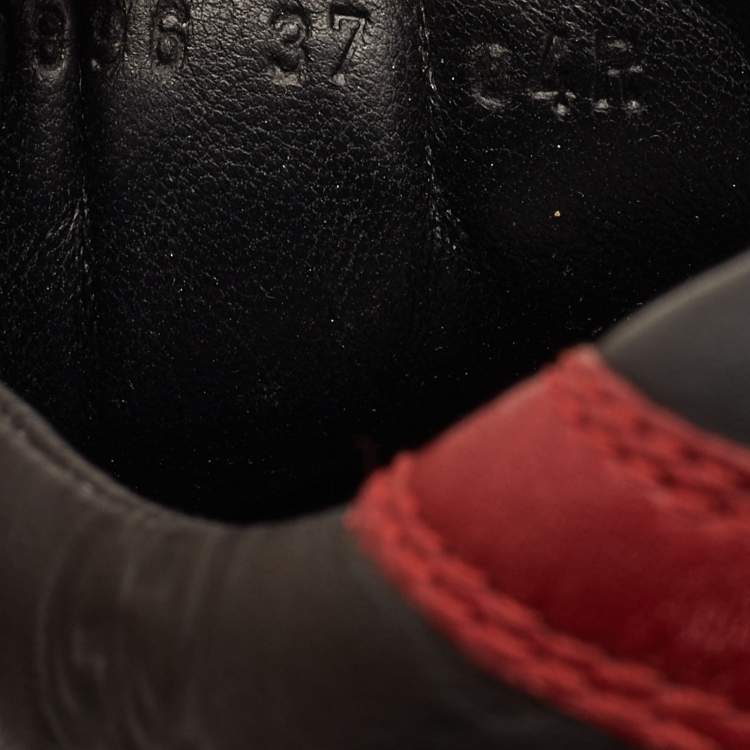 Pre Owned Gucci Black Guccissima Leather Web Ace Sneakers Size 37