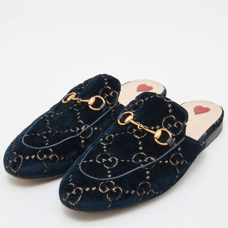 Gucci princetown sale gg velvet slipper