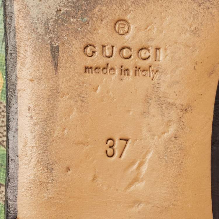 Pre Owned Gucci Grey GG Canvas Princetown  Mules Size 37 