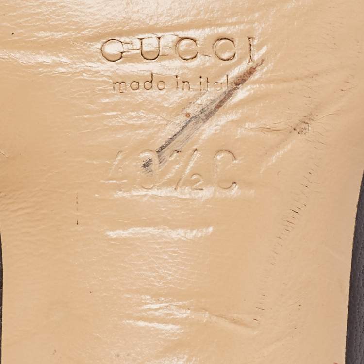 Pre Owned Gucci Beige/Brown GG Canvas Web Bow Slide Sandals Size 40.5