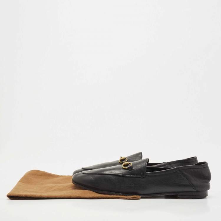 Pre Owned Gucci Black Leather Horsebit Brixton Loafers Size 39