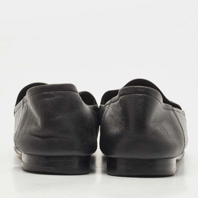 Pre Owned Gucci Black Leather Horsebit Brixton Loafers Size 39
