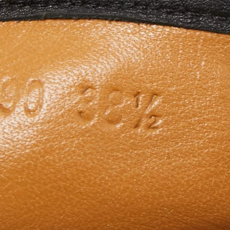 Pre Owned Gucci Black Microguccissima Leather Espadrille Flats Size 38.5