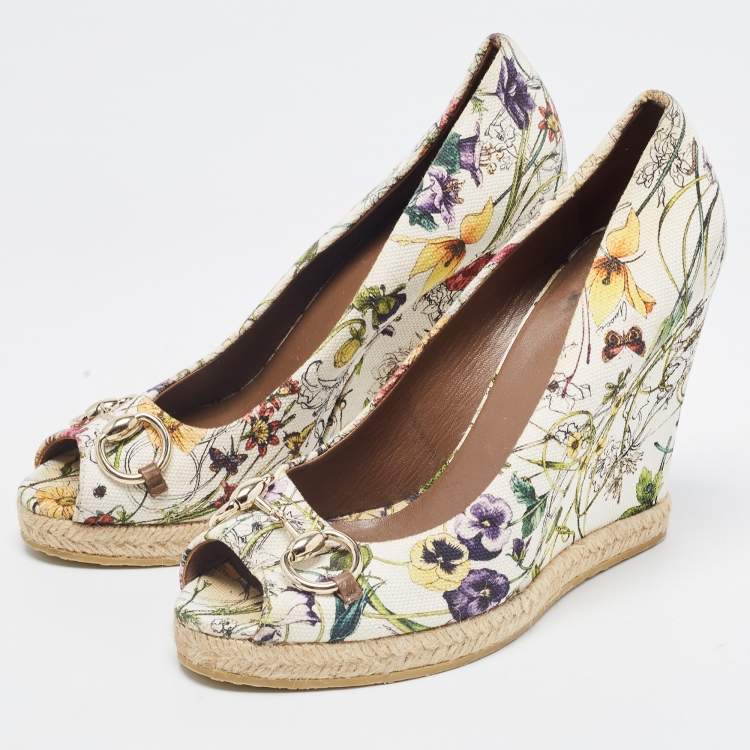 Gucci floral clearance wedges