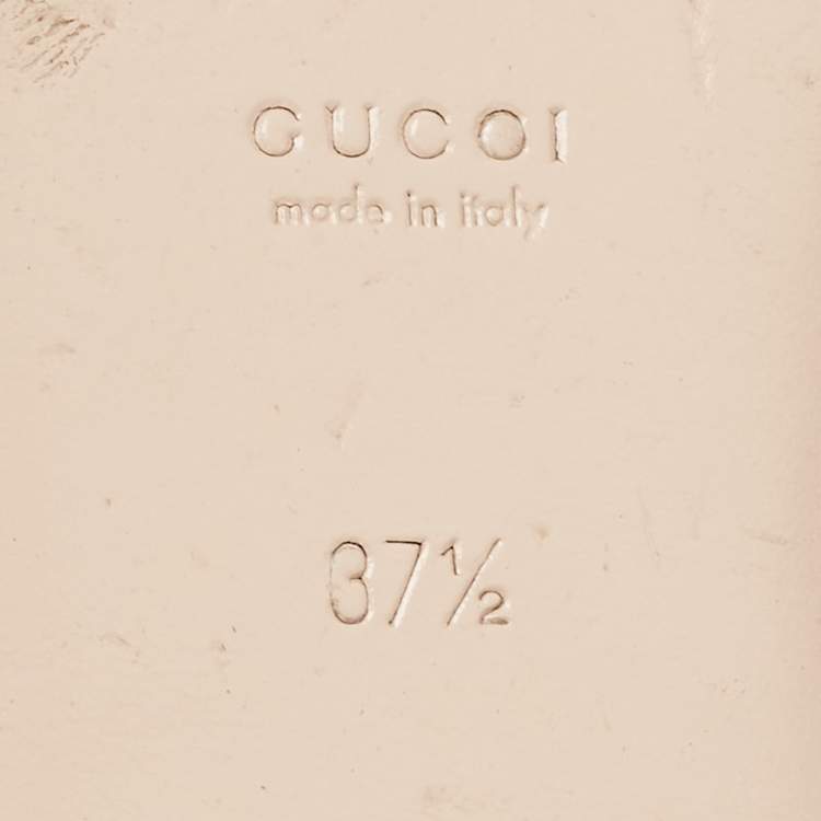 Pre Owned Gucci White Leather Princetown Horsebit Flat Mules Size 37.5