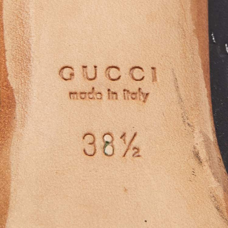 Pre Owned Gucci Black Guccissima Leather New Hollywood Pumps Size 38.5