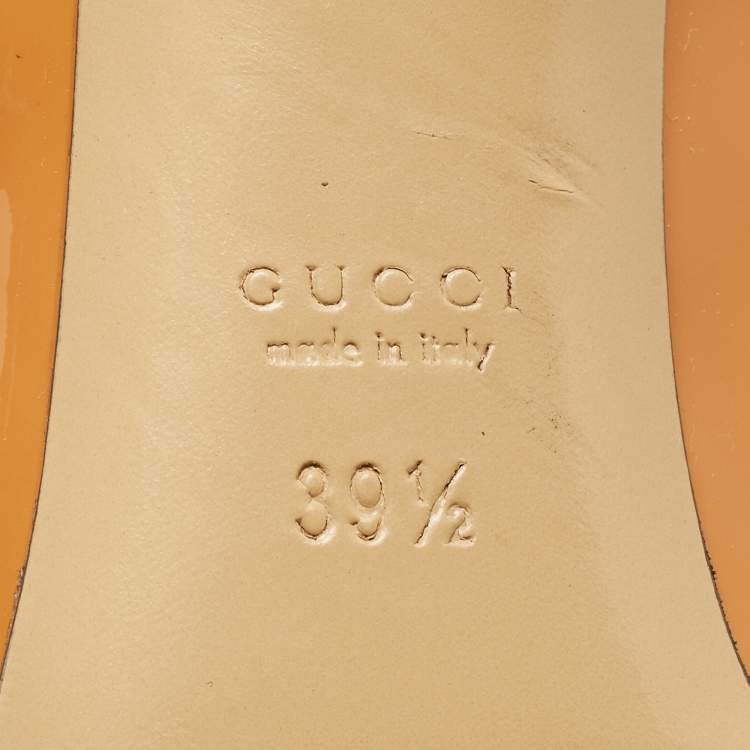 Pre Owned Gucci Brown Patent Leather Pointed Top Pumps Size 39.5