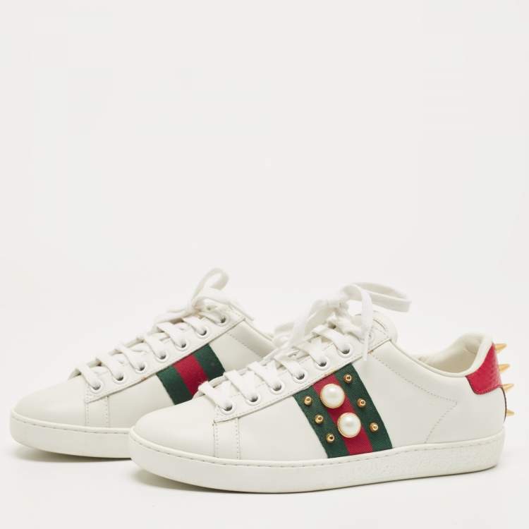 Women's Gucci Ace sneaker with Web in white leather