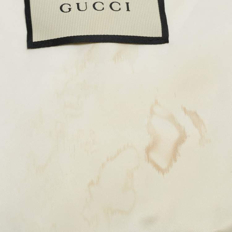 Pre Owned Gucci Off White Leather Horsebit Flat Mules Size 36.5