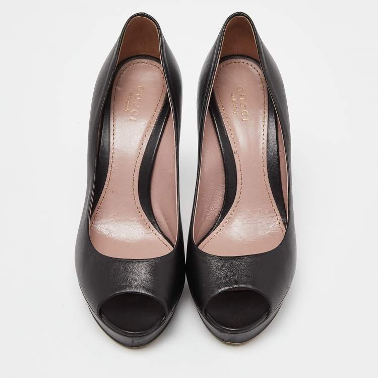 Gucci black best sale platform heels