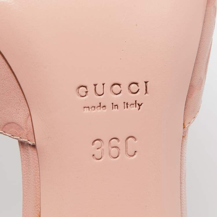 Pre Owned Gucci Pink Guccissima Leather Horsebit D'orsay Pumps Size 36