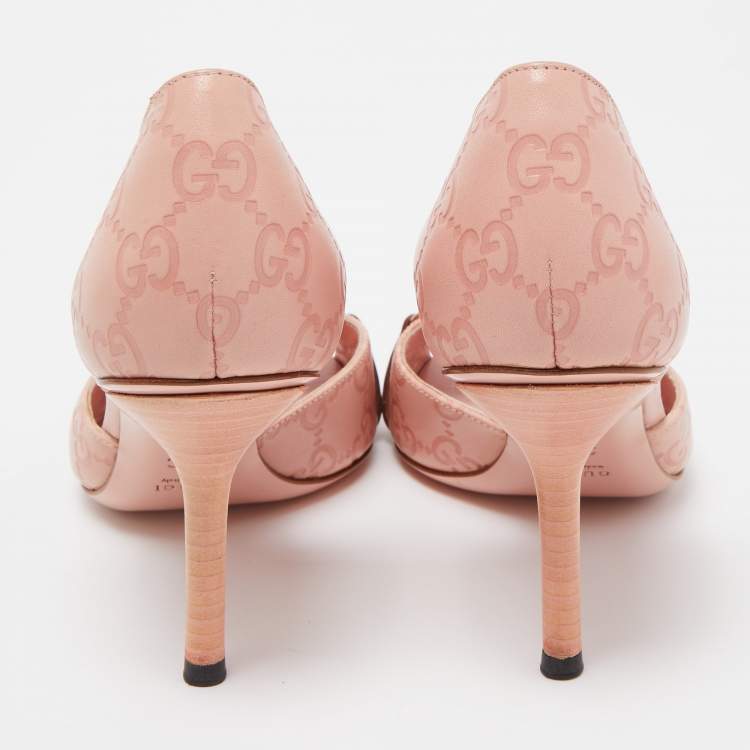 Pre Owned Gucci Pink Guccissima Leather Horsebit D'orsay Pumps Size 36