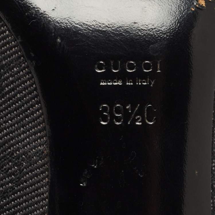 Pre Owned Gucci Black GG Canvas Ankle Boots Size 39.5