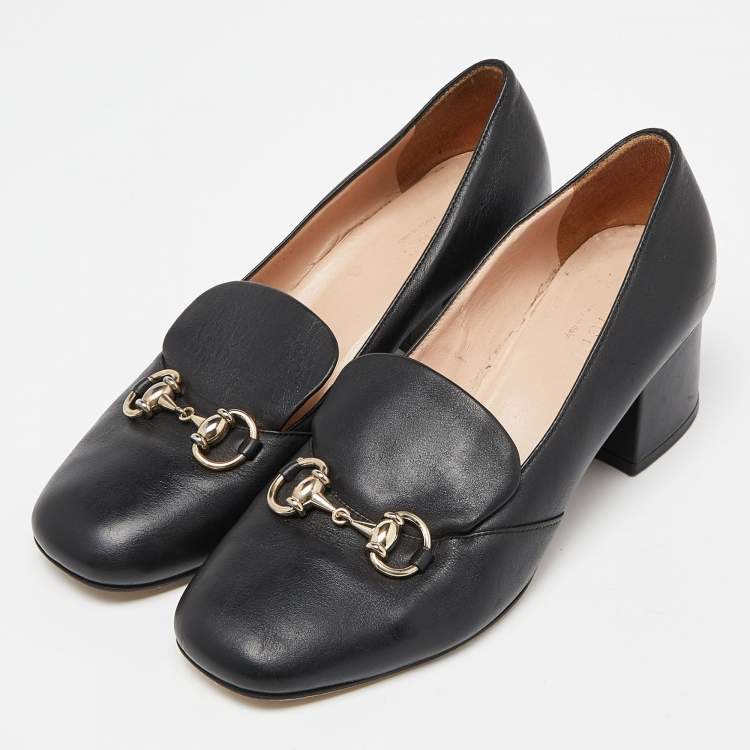 Black Leather Horsebit Loafer