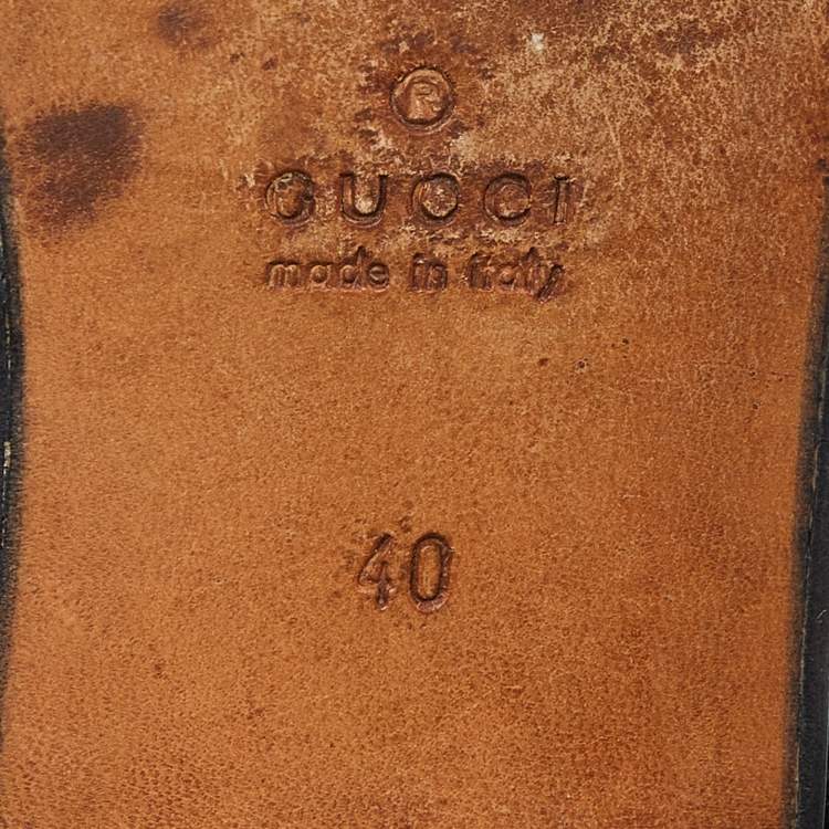 مملوكة مسبقًا Gucci Black Microguccissima Suede Smoking Slippers Size 40