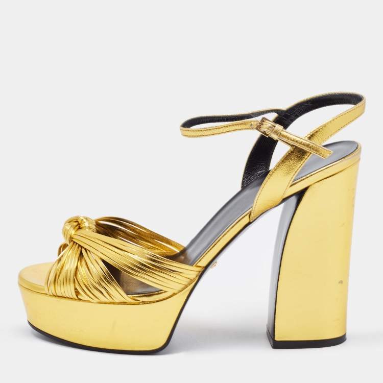 Gucci allie clearance knotted sandals gold