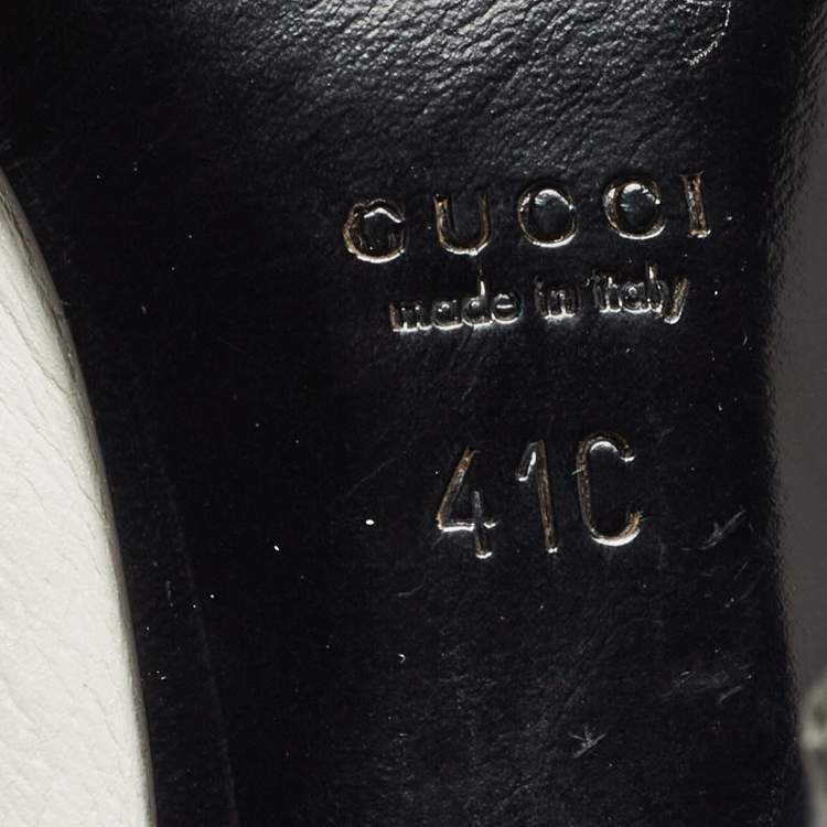Pre Owned Gucci White Leather Pointed Toe Knee Length Boots Size 41