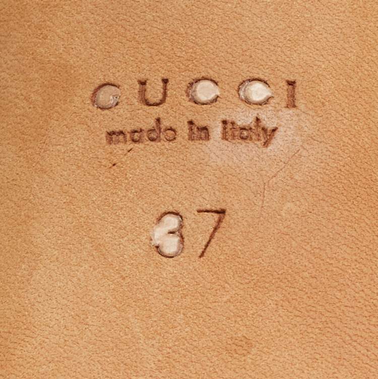 Pre Owned Gucci Beige Leather Hollywood Slide Sandals Size 37