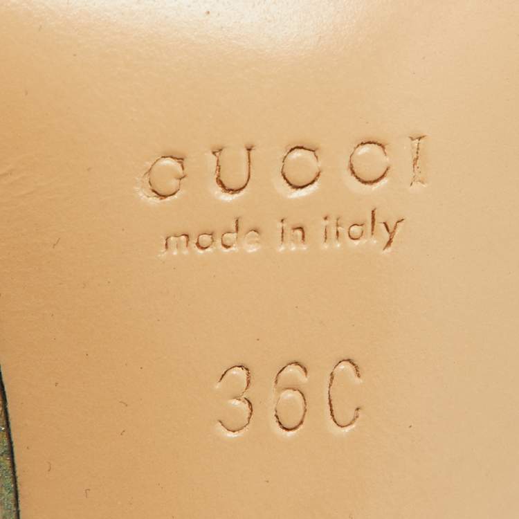 Pre Owned Gucci Gold Leather Buckle Open Toe Ankle Strap Sandals Size 36