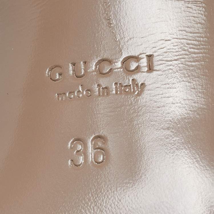 Pre Owned Gucci Cream Patent Leather Ursula Horsebit Gladiator Sandals Size 36