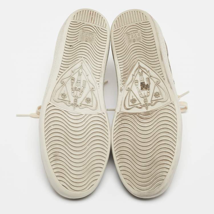Pre Owned Gucci Brown/Beige Canvas Ace Low Top Sneakers Size 37