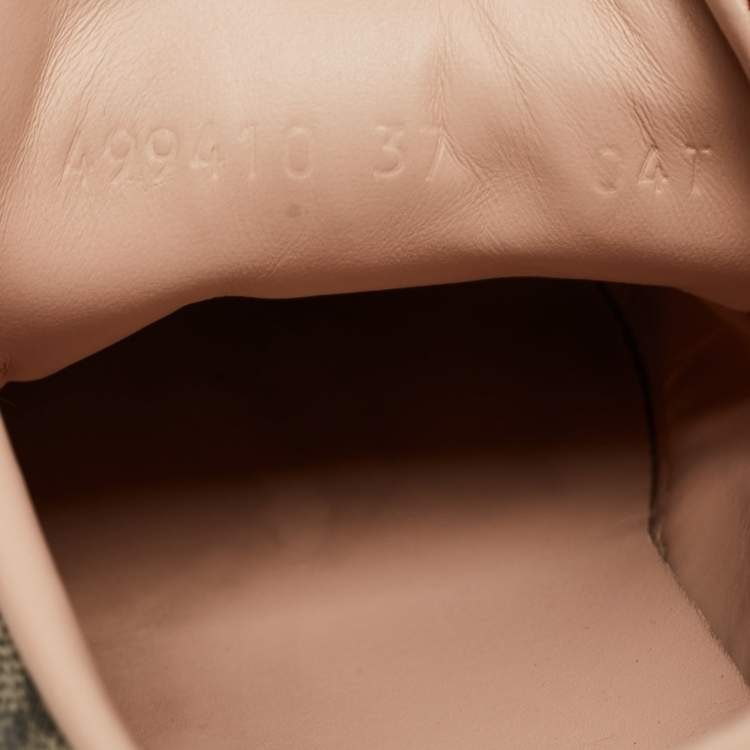 Pre Owned Gucci Brown/Beige Canvas Ace Low Top Sneakers Size 37