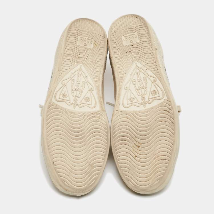 Pre Owned Gucci Cream Leather Ace Low Top Sneakers Size 38