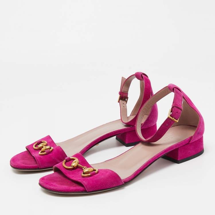 Pink suede sales flat sandals