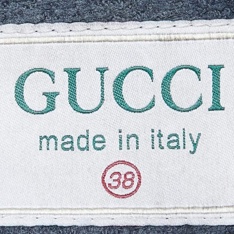 Pre Owned Gucci Multicolor Fabric and GG Supreme Canvas Rhyton Sneakers Size 38
