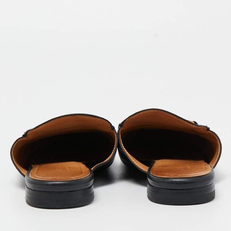 Pre Owned Gucci Black Leather Princetown Mules Size 36  