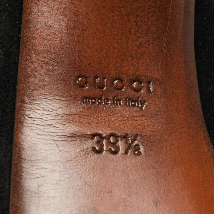 Pre Owned Gucci Black Suede Betty T-Strap Pumps Size 39.5