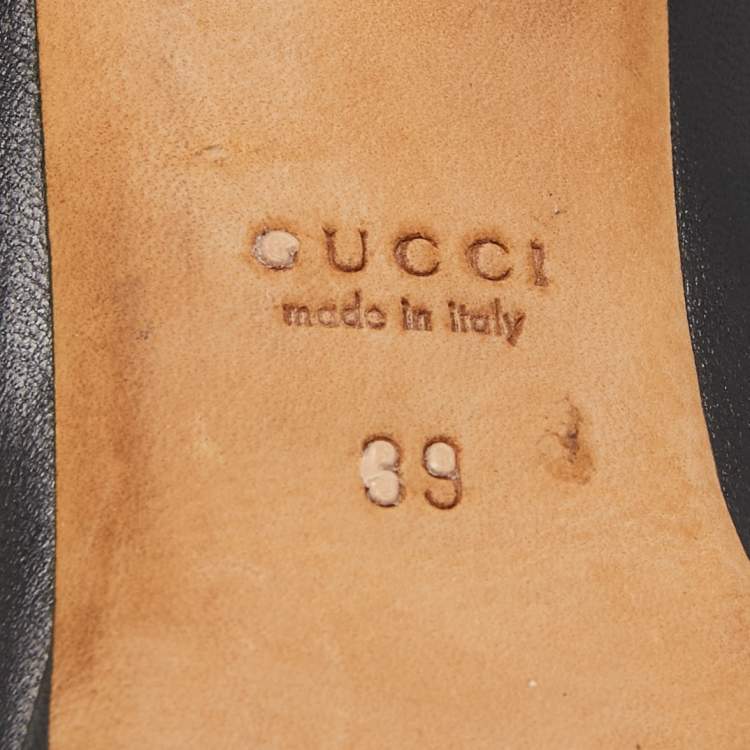 Pre Owned Gucci Black Leather Hollywood Pumps Size 39