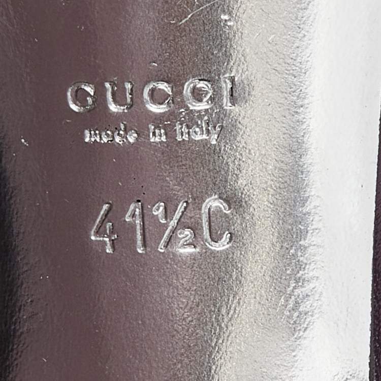 Pre Owned Gucci Purple Satin Crystal Embellished Interlocking G Thong Sandals Size 41.5