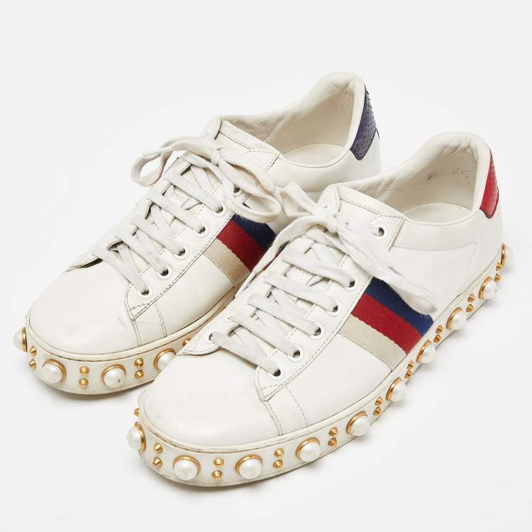 Gucci pearl deals studded sneakers