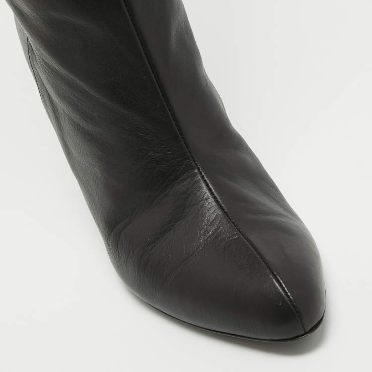 مملوكة مسبقًا Gucci Black Leather Knee Length Boots Size 40
